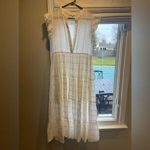 White medium midi dress